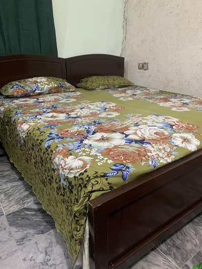 Three Wooden. Bed With matress For sale