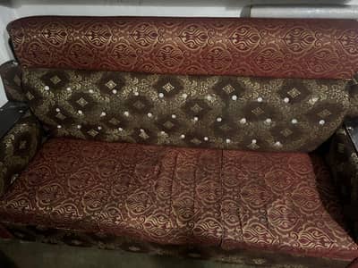 6 seater Sofa set and 2 royal seats and 1 small round chair cum table