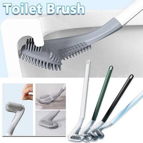 Golf Toilet Soft Brush, Long Handle No Dead Angle Toilet Rubber Cleaning Brush