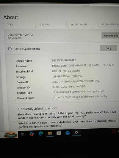laptop Thinkpad i5 6 gen lenove