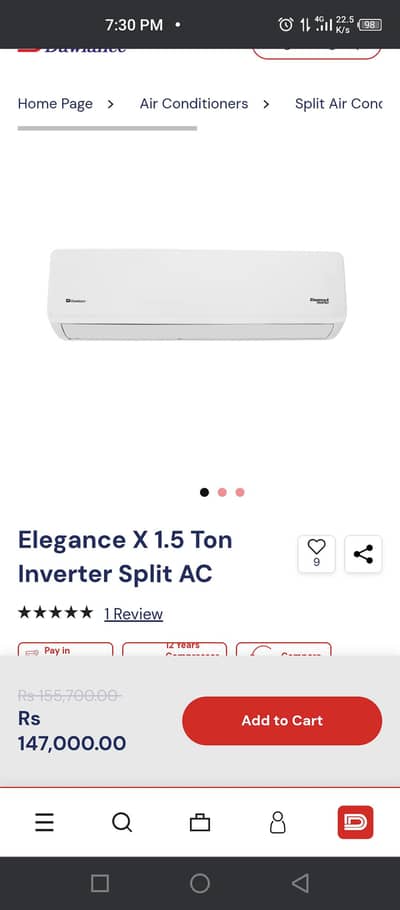 Dawlance elegance x30 brand new at whole sale price