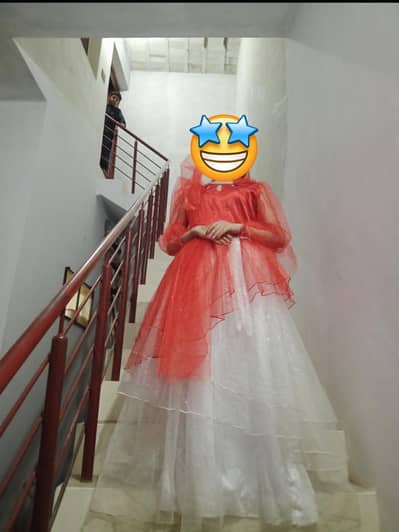 layered maxi red and white