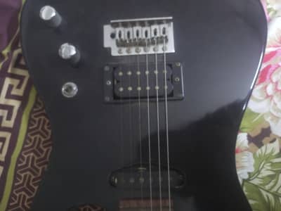 black electric guitar