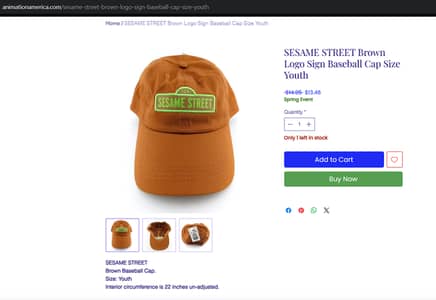 SESAME STREET Imported Cap