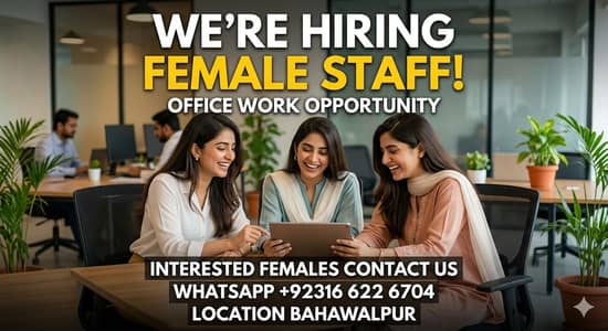 office & Remote job's females staff need