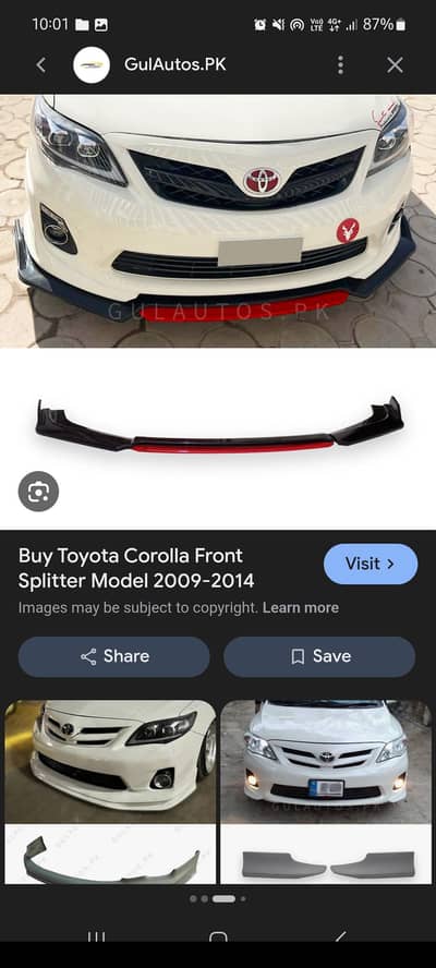 Universal front lip pure plastic Corrola Xli Gli ,hoda Civic