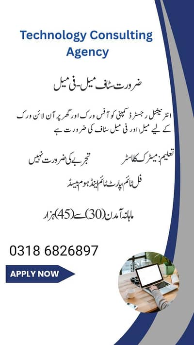 Part Time, Full Time, Home based and Office based work