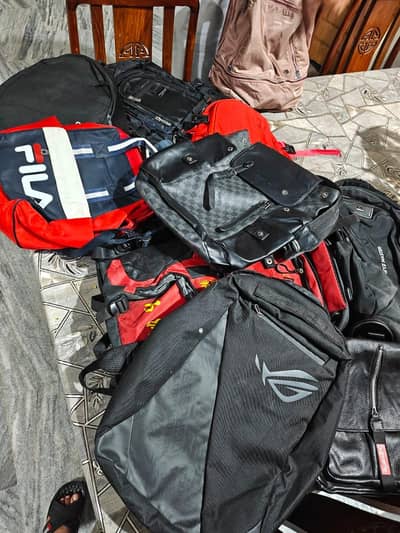 school bag and tourist bag