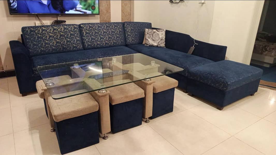 L shape sofa set + couch +  dining table 2