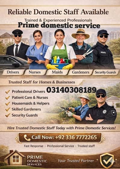 Maids/ Cook/ Babysitter/ patient attendant /Helper / Driver/ Nurse etc