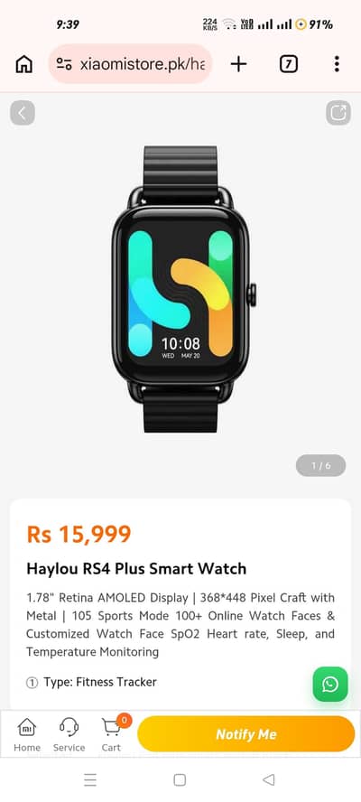 Hylou RS4 Plus watch for sale in excellent condition