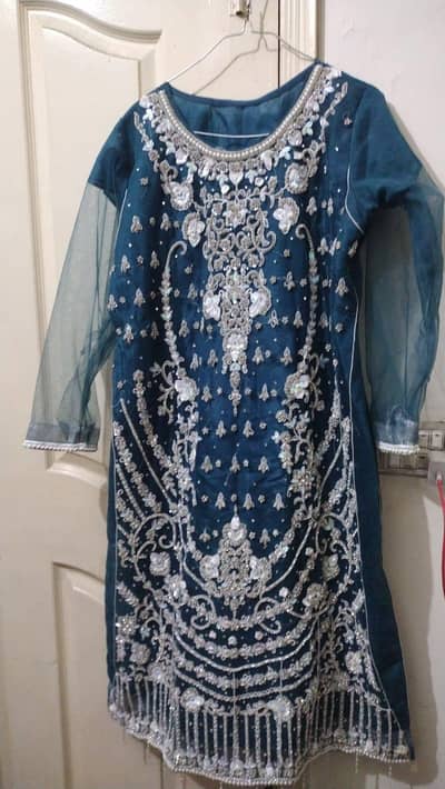 Fully embroided tilla and pearl work  dress