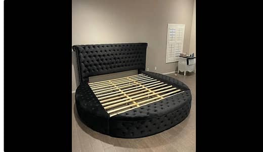 Round Black Master Bed with Storage For Sale