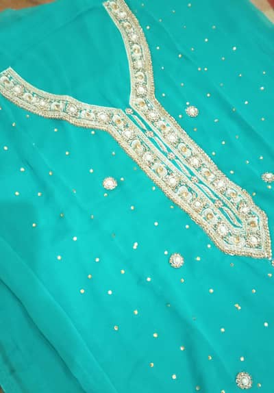 3 piece unstitched wedding dress heavy embroidery