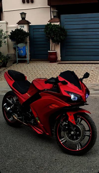 Aprilia 400cc Dual Cylinder (Red) | Islamabad Reg | SC Project Exhaust