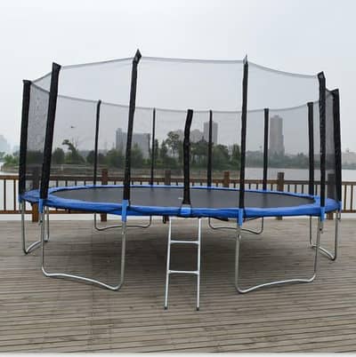 Trampoline With Safety Enclosure Net Available in All Size Imported