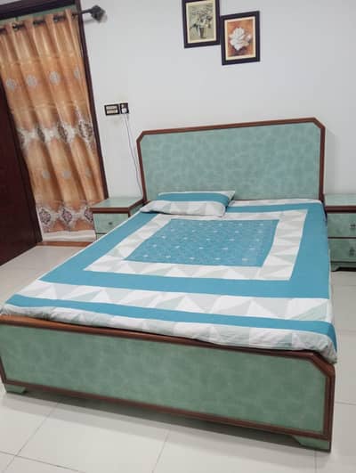 Double bed with wardrobe