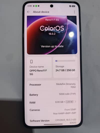 urgent oppo Reno 11 f for sell