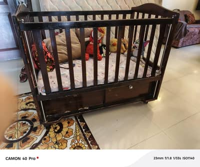 wooden baby cot