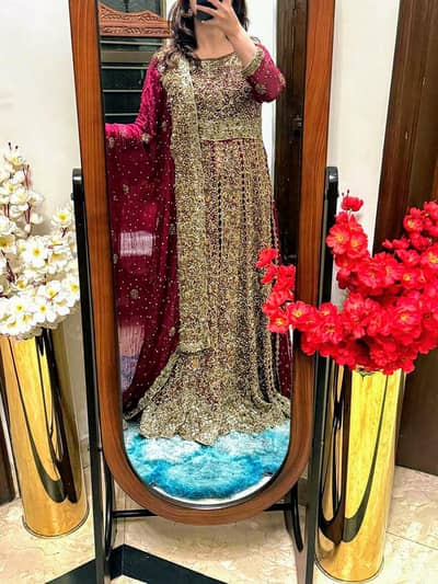New condition Bridal maxi with heavy work lehnga