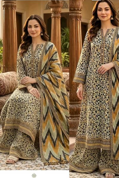 Bin Saeed Lawn 3PC Suit | Original Lawn Collection | Ladies 3 Piece Dr