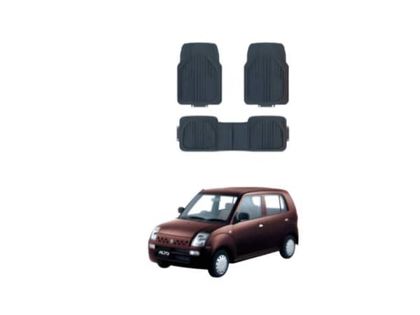 High Quality 3 Piece PVC Rubber Car Floor Mat - Black for Suzuki Alto Japanese Model 2007
