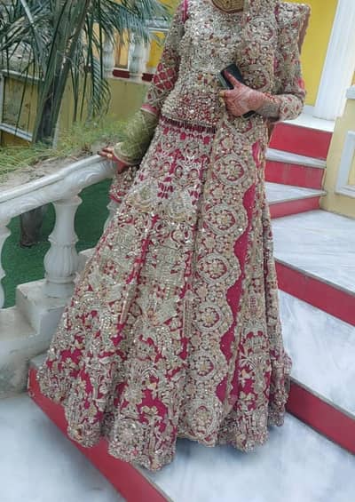 bridal dress red clouor lehnga