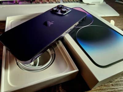 Iphone 14 pro max 256gb purple with box