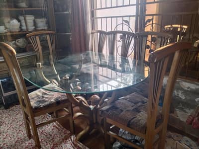 deco paint daining table with six chairs