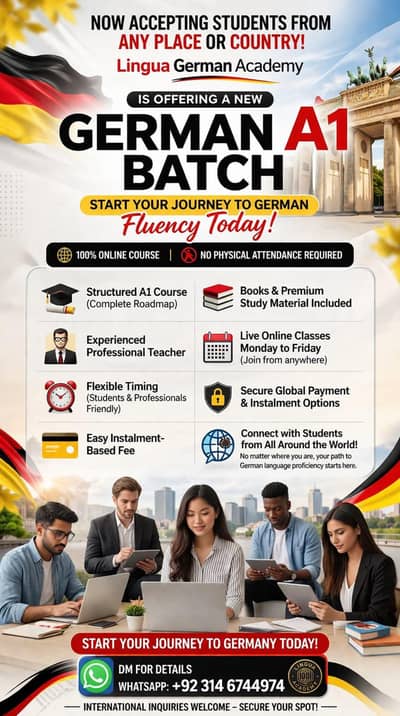 German Language Course A1 – Online Classes for Students & professional