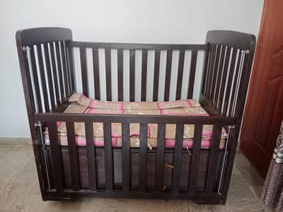 Baby Wooden Cot with mattress