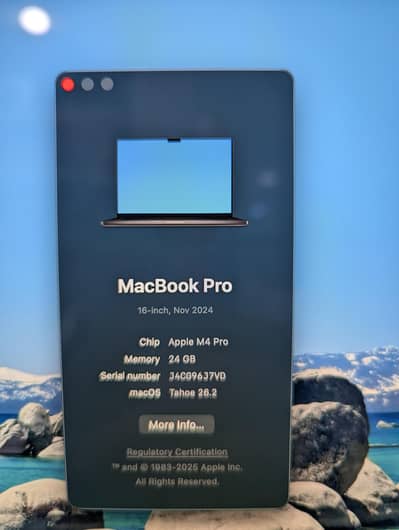 MacBook M4 pro 16 inch Display 24/512