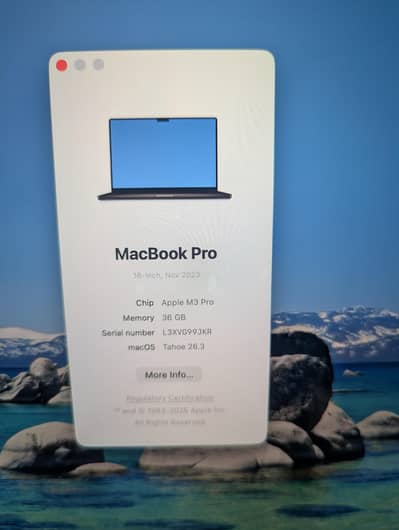 MacBook M3 pro 16 inch 36/512