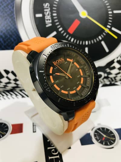 HUGO BOSS SPORTS WATCH-ORANGE EDITION-NEW-SEIKO CITIZEN CASIO OMAX