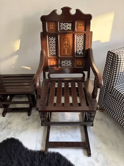 Swing chair with stool