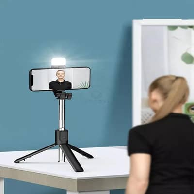 bluetooth selfie stick with led tripod