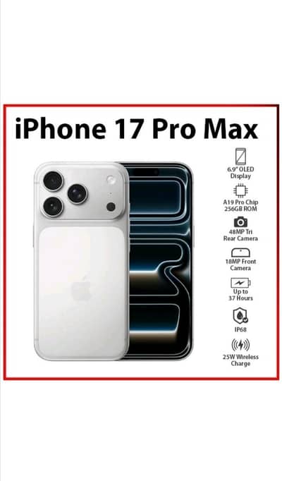 iPhone 17 Pro Max For Sale – Like New Condition – With Box