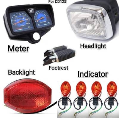 CD 125 bike parts pack of 9 abs black