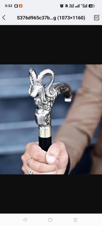 Premium Walking Stick, Metal Walking Cane, Sturdy and Stylish Stick.