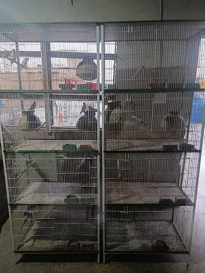 Good condition strong quality birds cages portions for sale in Lahore.