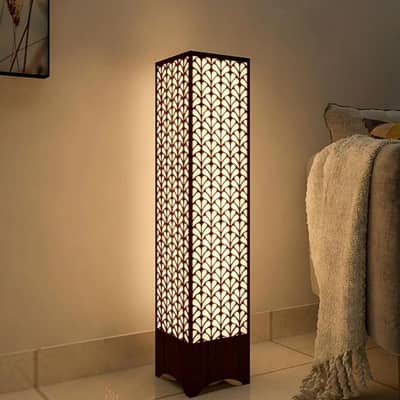 Wooden Floor Lamp with Elegant Cutout Design