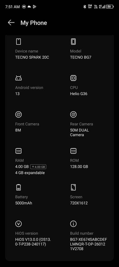 Tecno spark 20c just phone