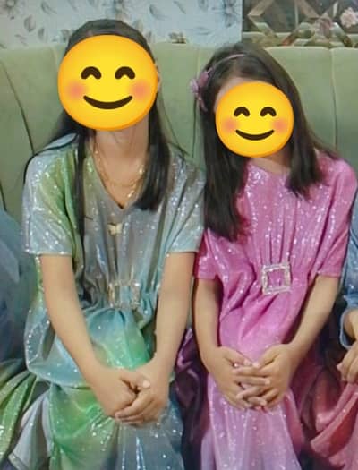 Moonlight stuff dress and silk green dress