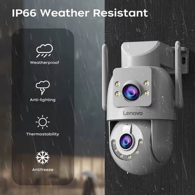 Lenovo 4K WiFi Surveillance Camera 5G Wifi Outdoor Dual Lens PTZ IP
