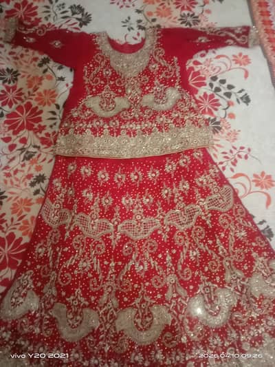 Bridal Barat Lehenga 3PC – Red Heavy – 1 Time Used Only – Like Brand
