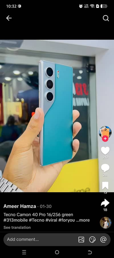 Tecno comon 40 pro without box and charger pta prove original