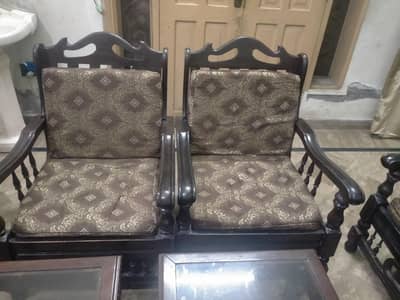 Five seater wooden sofa