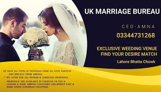 Marriage Bureau , Abroad Proposals , Rishta Services, Decent Proposal