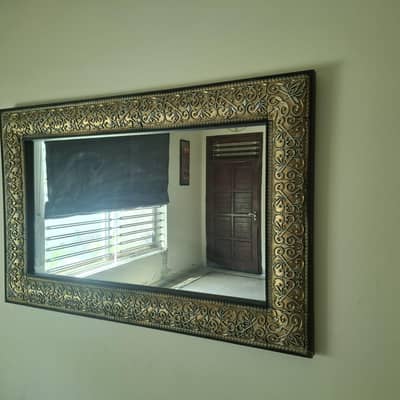 classy mirror with solid wood frame