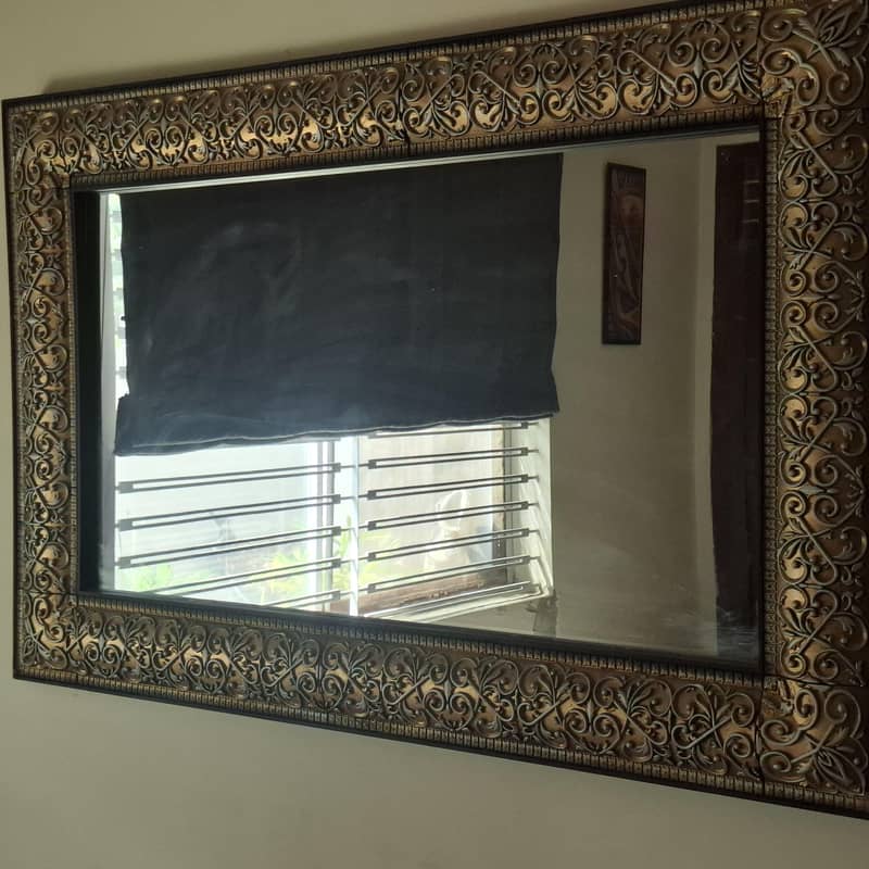 classy mirror with solid wood frame 1